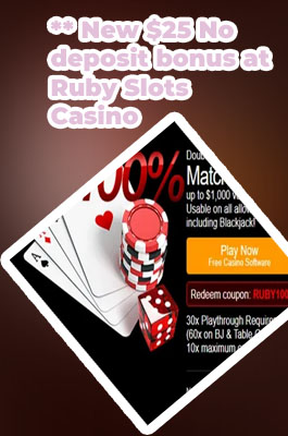 No deposit bonus ruby slots